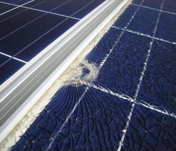 Broken solar panel