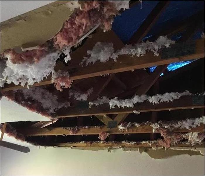 Ceiling collapsed due to water damage
